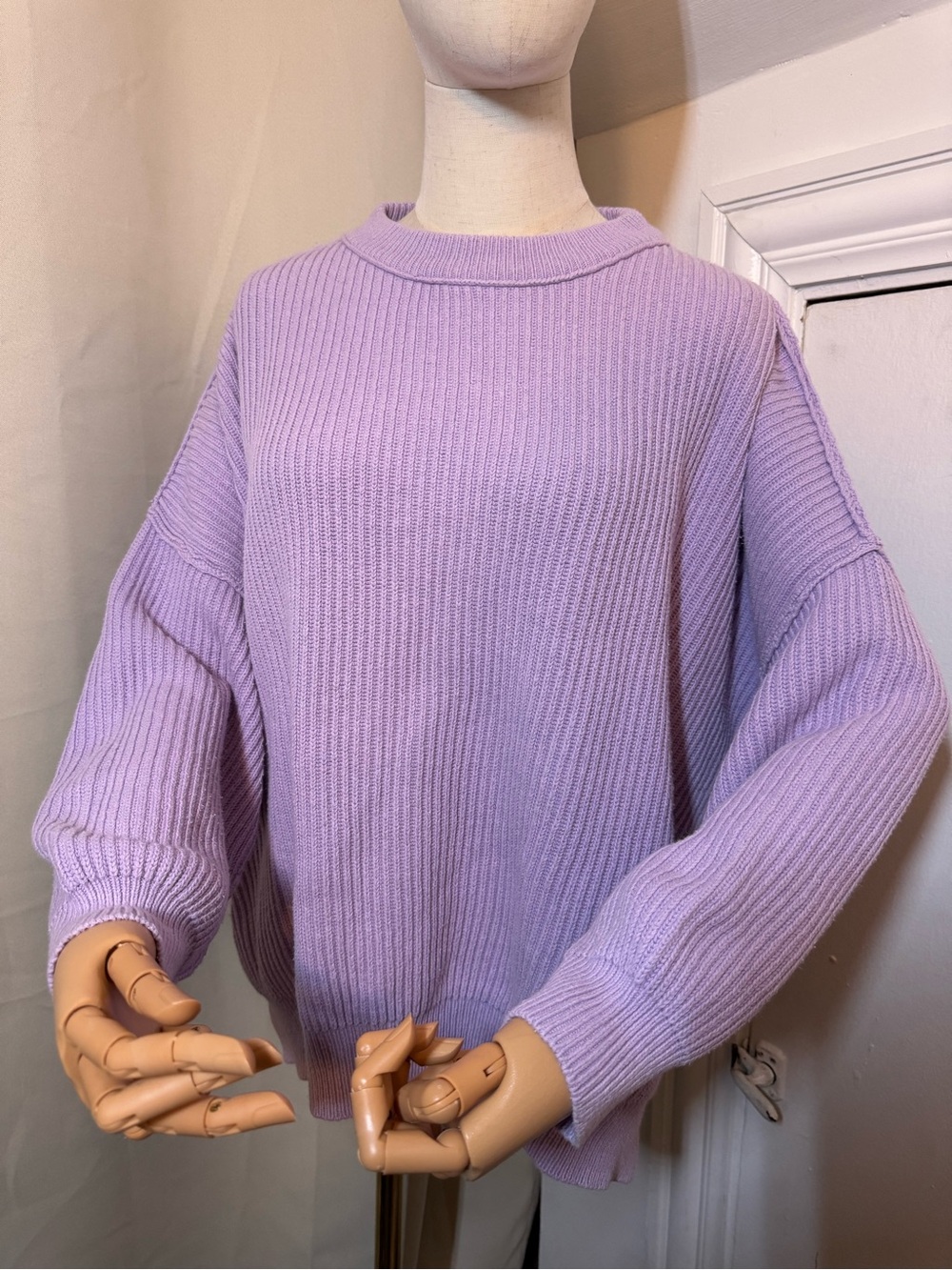 ASOS Lavender Ribbed Crewneck Sweater